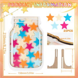 TUZHE Reward Glass Classroom with 30 Stars Reward System Children Reward Jar Stars Wooden Stimulation Glass for Home and School Use