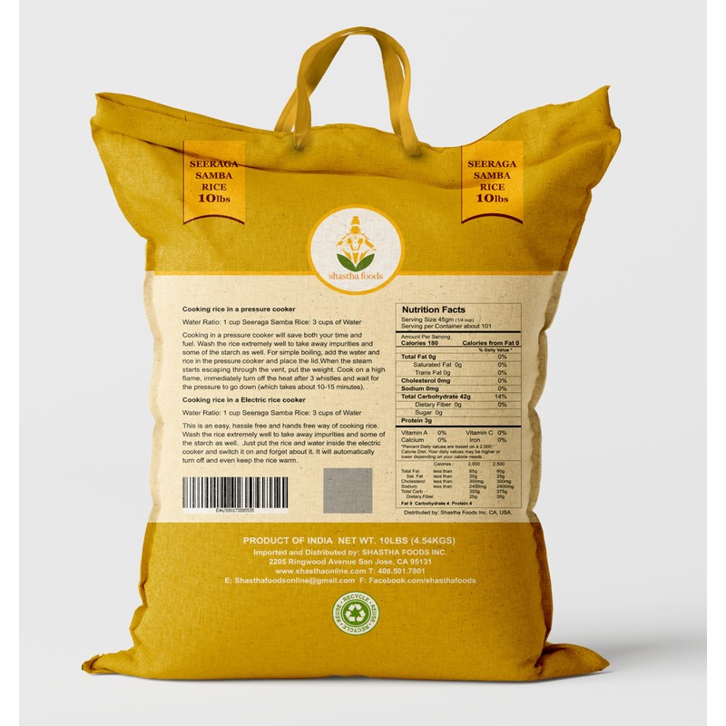 SEERAGA SAMBA RICE 10 Lbs (Pack of 1)