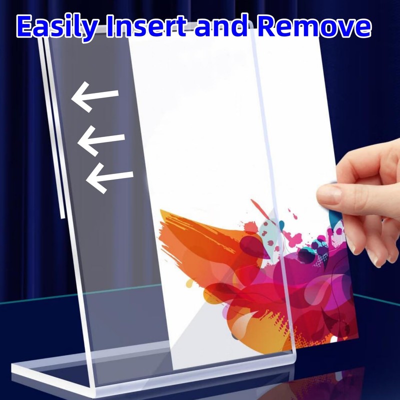 A5 Acrylic Sign Holder, 6 Pack L-Shape Menu Display Stand