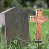 HUYIENO Solar Cross Garden Stake Lights 38inch Metal Outdoor Waterproof