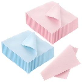 100 Pcs Jewelry Cleaning Cloth, Colorful Jewelry Polishing Cloths, Jewelry Cleaner Cloth for Silver Gold Platinum Glasses Watch Coins, 8 x 8 cm