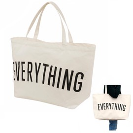 Siyecioa Women's Shopper Bag, Extra Large Shopping Bag, Beach Bag, XXL Family, Canvas Tote Bag, Fabric Bag for Work, Office, Travel, Shopping, School and Everyday Use, beige