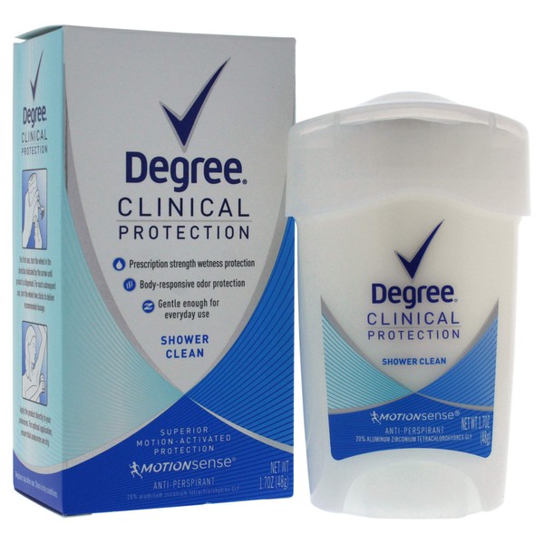 Degree Clinical Strength Antiperspirant Deodorant for Excessive Armpit Sweating Shower Clean Deodorant for Women 1.7 oz