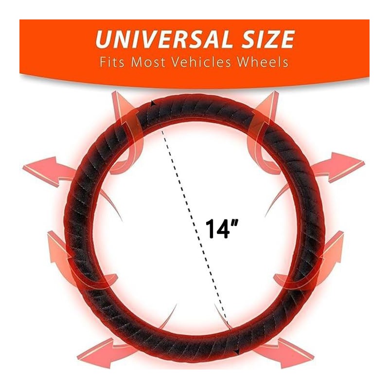 ZONETECH Car Heated Steering Wheel Cover 12V - Vehicle Hand