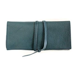 Wake Stationery Original Genuine Leather Pencil Case, Roll Type, Tochigi Leather, Made in Japan, Navy, navy