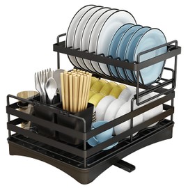 Chandler Side Sink Rack Kitchen Dish Rack Stainless Steel Ventilated Hygienic Panel Stable for Drying Dishes Trays Bowles Cutleries Fit The Sink Left Side and Right-Side Model A