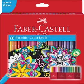 Faber-Castell Castle 111260 Colouring Pencils Set, 60 Pieces, Hexagonal, Shatterproof, for Children and Adults