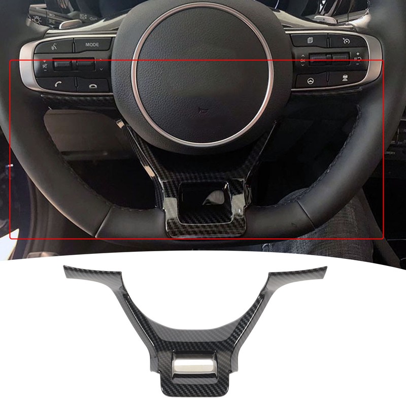 Steering Wheel Trim Decoration Carbon Fiber Style Interior Steering Wheel