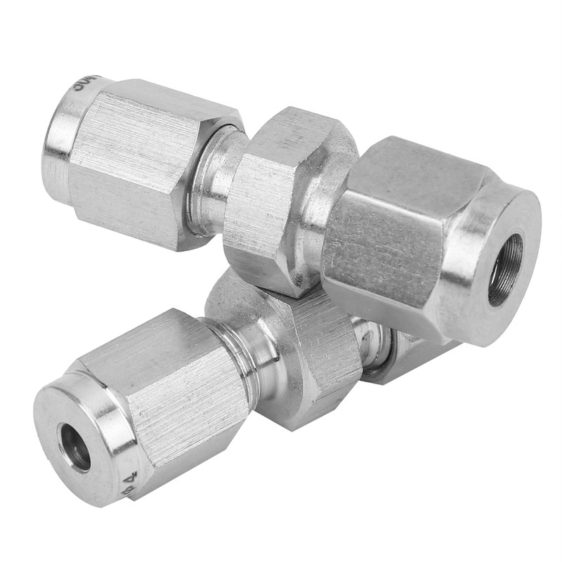 4Pcs Compression Tube Fitting Stainless Steel DoubleFerrule Converter Adapter(Ф4/Ф6 )