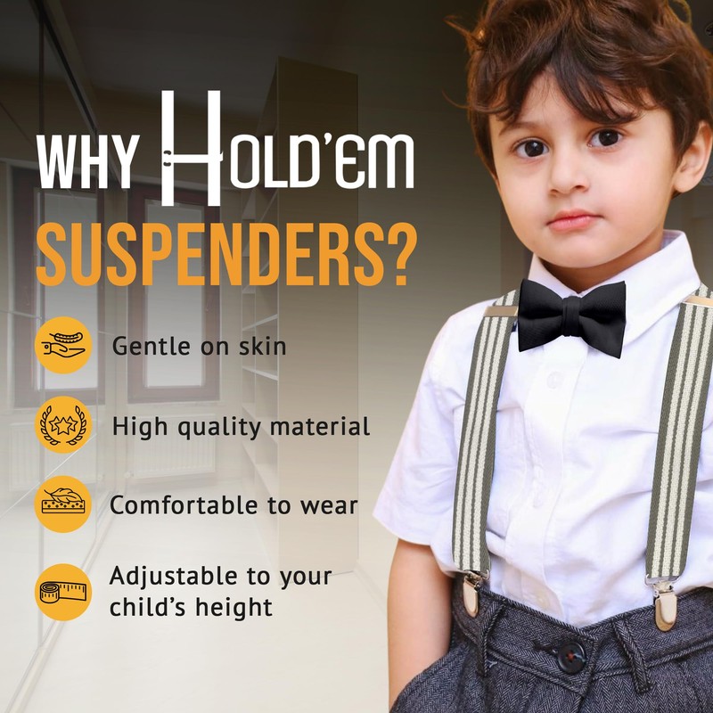 Suspenders for Kids - 1 Inch Suspender Perfect for Tuxedo-