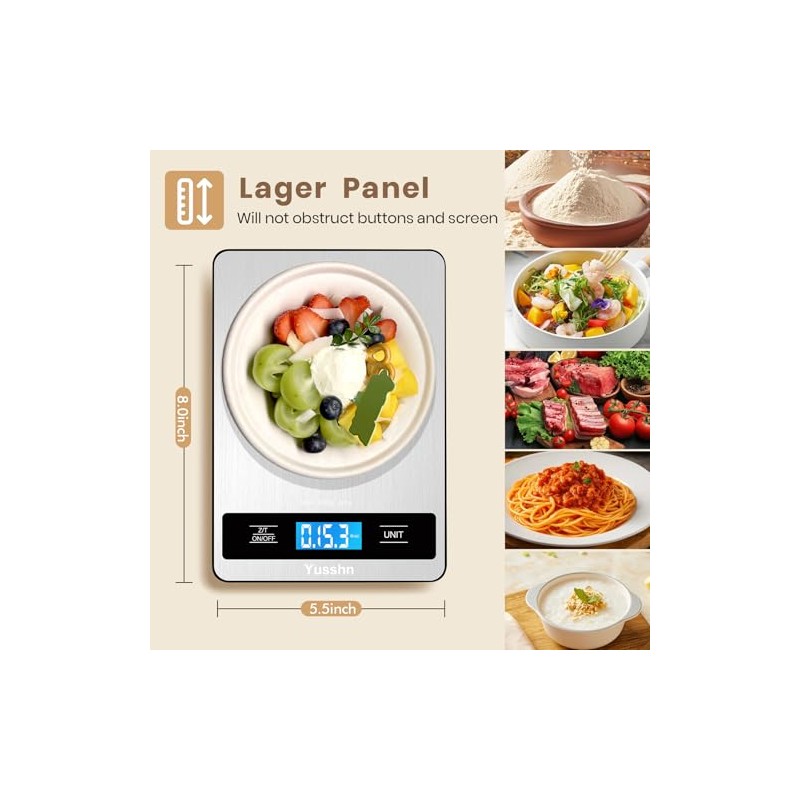 Food Scale, 11lb Kitchen Scale with 0.05oz/1g Precision, 6 Units