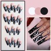 Gifiky Coffin Fake Nails Long French Press on Nails Moon