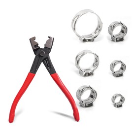 Pack of 1 Hose Clamp Pliers, 60 Pieces Stainless Steel Hose Clamps Set Hose Clamp Pliers Clic-R Type Car Clamp Pliers Adjustable Worm Drive Pipe Clamps for Hoses Gas Car Garden