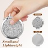 LALAFINA Rhinestone Compact Mirror Double-Sided Round Pocket Makeup Mirror for