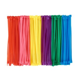 QDiShi QDiShi 600pcs Small Colored Zip Ties 4 Inch Multi-Color Zip Wire Tie for Deco Mesh Wreath Supplies, Colorful Plastic Ties Yellow, Blue, Red, Green, Pink, Purple Zip Ties (100 per color)