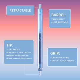 Kaco ROCKET Gel Pens 4 Pieces 0.5mm Black Ink Sunset Beach Aesthetic Pens School Office Stationery Quick Drying