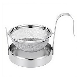 Supvox® Colador de Té de Acero Inoxidable con Base, Infusor de Malla Giratoria para Té de Hoja Suelta, Captador de Goteo para Taza, Filtro Multiusos p