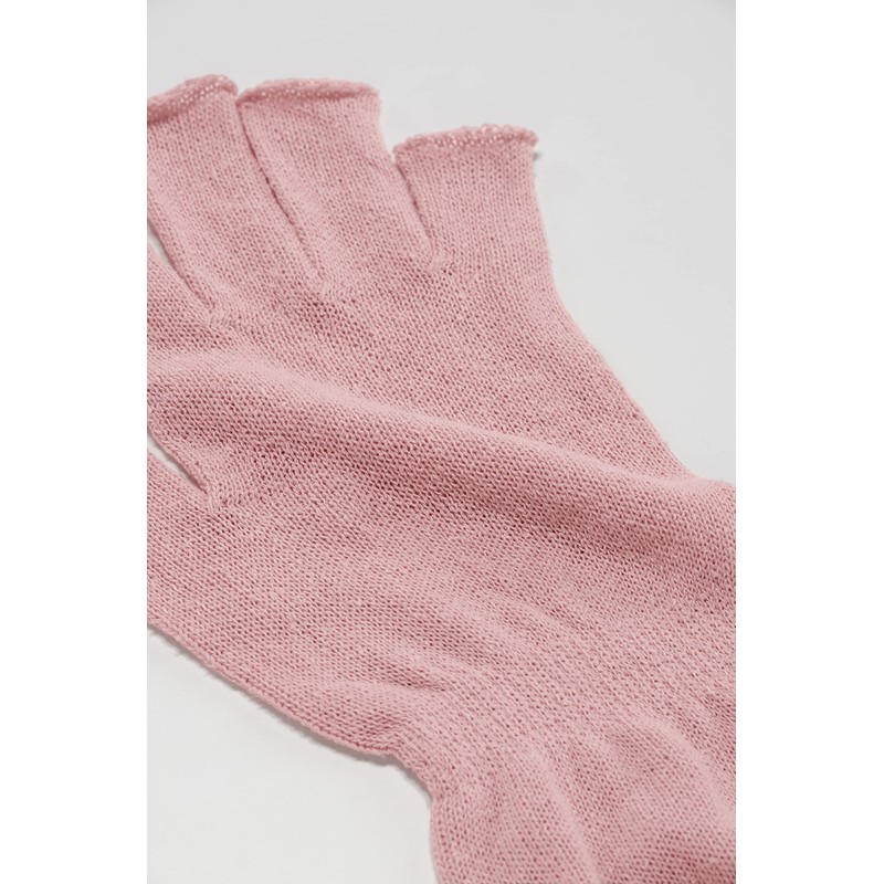 Silk Filled Fingertip Free Hand Warmers 1 Pair Pink