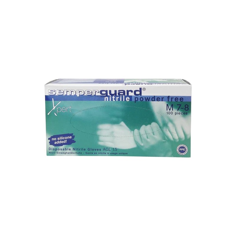 Semperguard Nitrile Xpert Powder-Free Gloves - Medium (Box of 100)