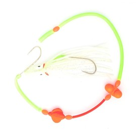 FLADEN Natural Bait Leader with Rattle and Octopus, 2 x Hooks 7/0, Light Hose, for 50-300 m Depth, Lange Leader Sea Leader