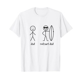 Stick Figure Surf Dad Cool Dad Design Apparel for Men T-Shirt