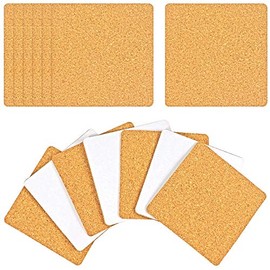 100 Pack Self-Adhesive Cork Squares 4 x 4 Inches Cork Backing Sheets Cork Tiles for Cork Coasters and DIY Crafts (Rounded Corners)