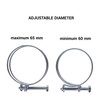 SKIR'CO (2 pcs) Adjustable Double Wire Hose Clamps 60-65 mm,