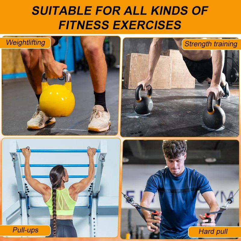 HINMAYGO 4Pcs Gym Grips, Anti-Slip Rubber Gym Workout Grips, Ergonomic