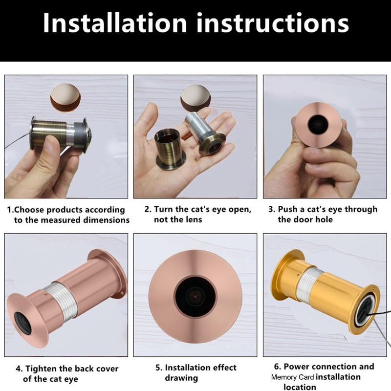 Door Eye Hole Camera 2 Way Talk Motion Detection HD