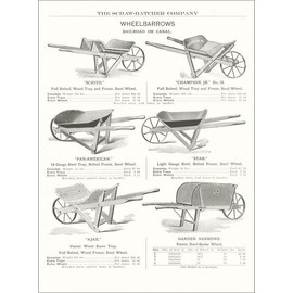 Found Image Press - Variety of Wheelbarrows - Vintage Image
