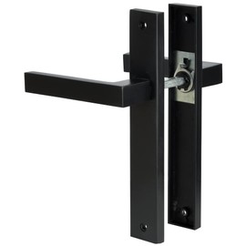 HardwareStore Door Handle Set BB PZ WC Black Matt Long Plate Set for Interior Doors Room Doors Door Handle (L Without Hole)