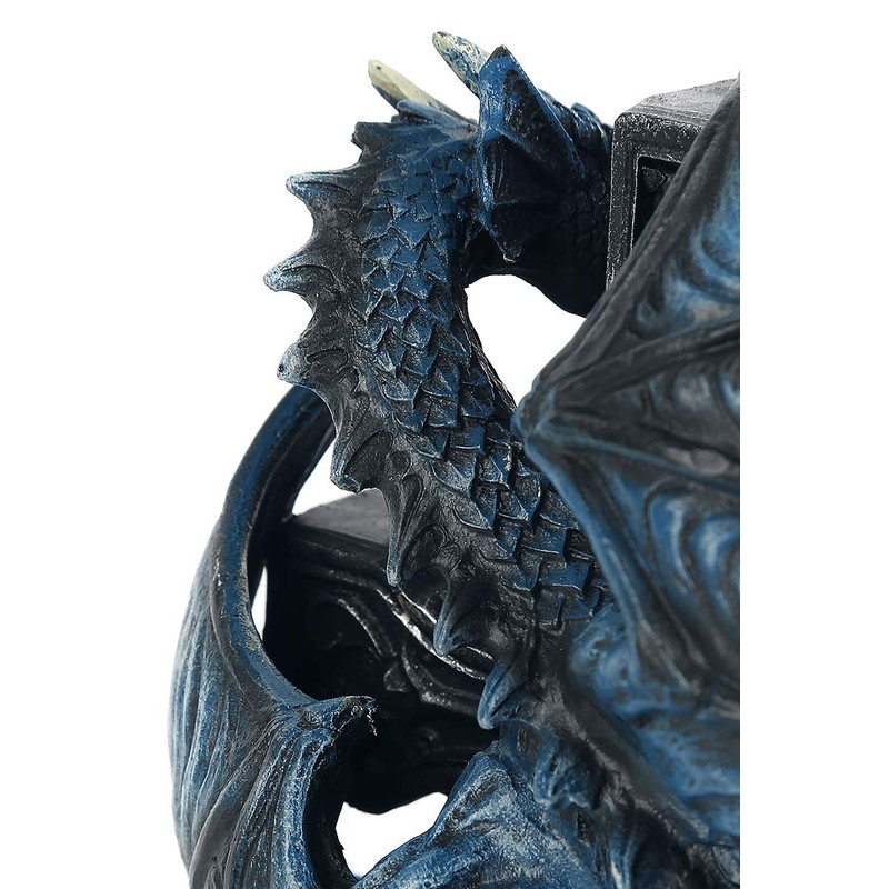 Nemesis Now B3602J7 Draco Clock Anne Stokes 17.8cm, Resin, Blue,