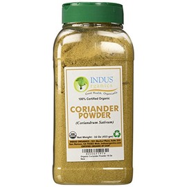 Indus Organics Coriander Seeds Powder, 1 Lb Jar, Premium Grade, High Purity, Freshly Packed