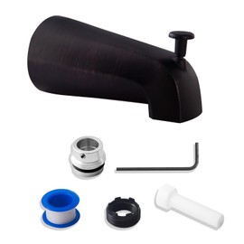 CalcMetal Top Diverter Tub Spout with 4 in 1 Adapter, Universal fit 1/2" Copper Slip, 1/2" Iron Pipe(Long and Short stub Out), and 3/4" Iron Pipe Connections, Easy Installation, Venetian Bronze
