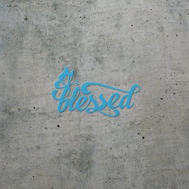 Transparent Decal Stickers of Butterfly Blessed Christians (Azure Blue) Premium Waterproof Vinyl Decal Stickers for Laptop Phone Accessory Helmet Car Window Mug Tuber Cup Door W ANDSKUS501345BE080322