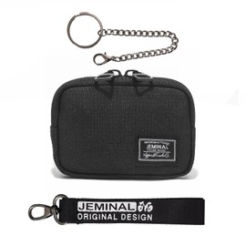 JEMINAL Wallet Student Wallet Sports Street Style Coin Purse Card Bag Boy Girl Adult Mini Wallet Necklace Small Wallet, Black