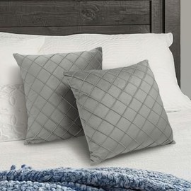 Betadistor Throw Pillow Case Cushion Covers Modern Decorative Square Cushions for Sofa Pillowcases for Couch Livingroom Sofa Bed with Invisible Zipper 45x45cm 2 Packs, Grey, 522-0474