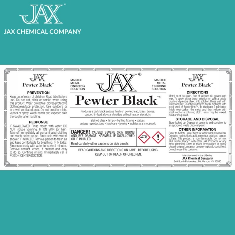 JAX Pewter Black - Metal Finishing Solution - Antique Finish