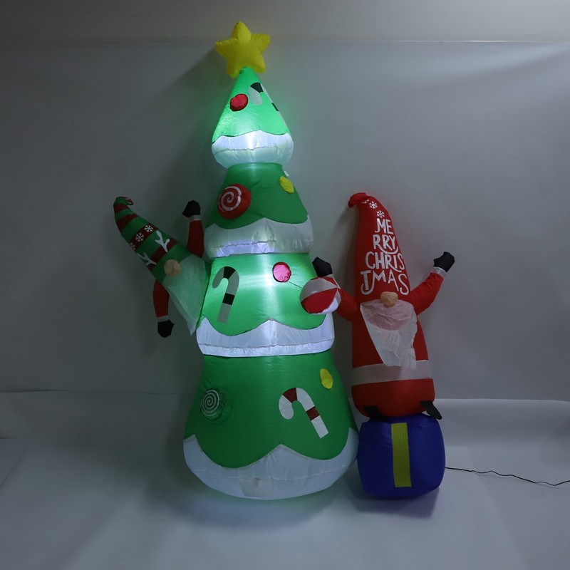 1.8m Dwarf and Christmas Tree Inflatable Decoration IP44 Christmas Outdoor