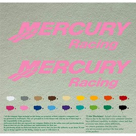 Pair of Mercury Racing Boats Compatible Replacement Decals Vinyl Stickers Boat Outboard Motor Set of 2 (12" X 2.7", Soft Pink 045)