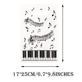 CupaPlay 50PCS Piano Notes Party Decorations Goodie Favor Plastic Bags - Piano Notes Theme Party Supplies Decorations Music Birthday Baby Shower Birthday Gift Bag