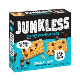Simply Eight Junkless Granola Bars, Real Chocolate Chip Chewy, 6.6 Ounce