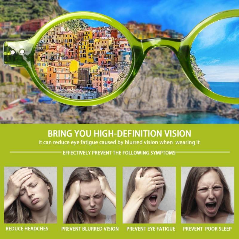 JOSCHOO 5 Pack Retro Round Reading Glasses Mini Small Comfortable