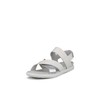 ECCO Women's Samara Flat Sandal, White/Pure Silver, 9-9.5