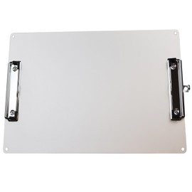 Aluminum Clipboard A4 Size (9.5" x 12.7") Two Clip Clipboards with 63" Adjustable Shoulder Strap Ideal for Artists, Architects and Engineers (A4 - Silver)
