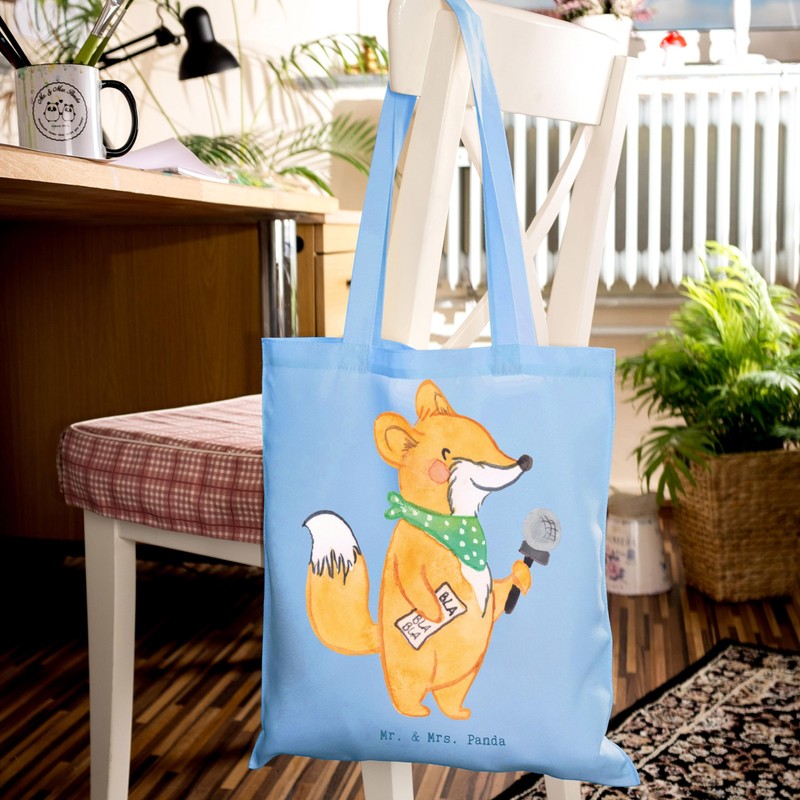 Mr. & Mrs. Panda Tote Bag Journalist Heart - Gift,