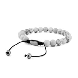 Akitsune Venatio Pearl Bracelet, Elastic Bracelet for Men and Women, Semi-Precious Stones, 8 mm Beads, Silver Tiger's Eye Red