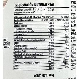 Solanum Colágeno + Biotina + CoQ-10 Matraz - 180 Cápsulas de 500 mg