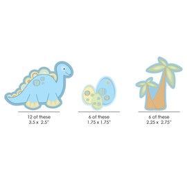 Baby Boy Dinosaur - DIY Shaped Baby Shower Cut-Outs - 24 Count