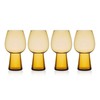 Mikasa Phoebe Goblet Beer Beverage Glass, Set of 4, Amber
